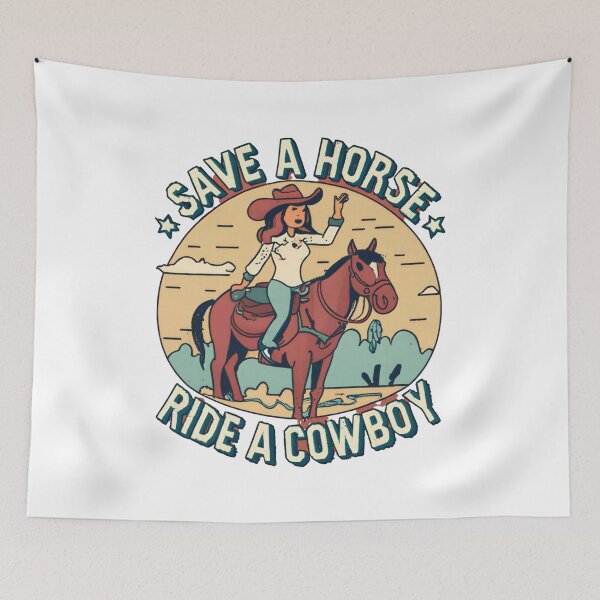 Item preview, Save a horse ride a cowboy vintage designs designed and sold by Redjakkal.