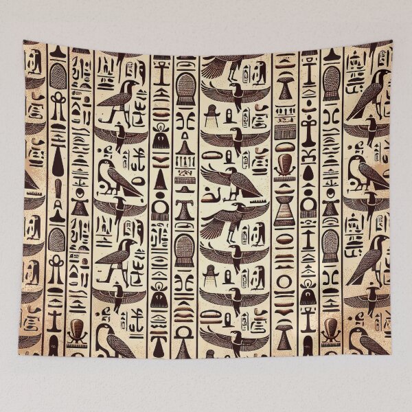 Item preview, Egyptian Hieroglyphs Pattern - Ancient Symbols Reimagined designed and sold by The-Library.