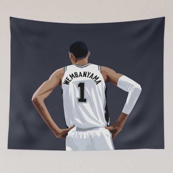 Item preview, Victor Wembanyama Vector Back White Above Waist Qiangy designed and sold by EerieHarakiri.