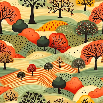 Artwork thumbnail, English Autumn Countryside Print by FoxTreeDesign