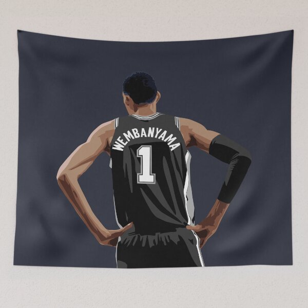 Item preview, Victor Wembanyama Vector Back Black Above Waist Qiangy designed and sold by EerieHarakiri.