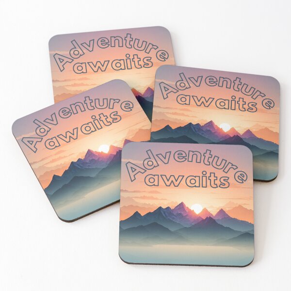 Item preview, Adventure Awaits - Mountain Peaks at Sunset designed and sold by PiotrekJ.