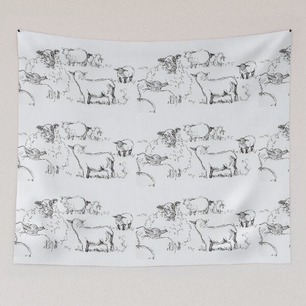 Item preview, Flock Of Sheep Drawing designed and sold by MikeJory.