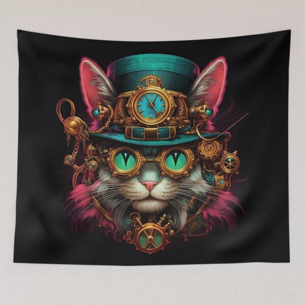 Item preview, Steampunk Cat 01 - Green Top Hat designed and sold by CreationsbyNPC.