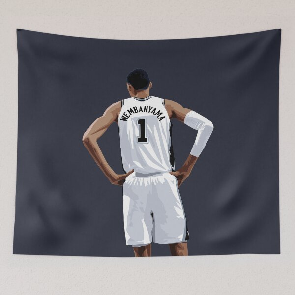 Item preview, Victor Wembanyama Vector Back White Qiangy designed and sold by EerieHarakiri.