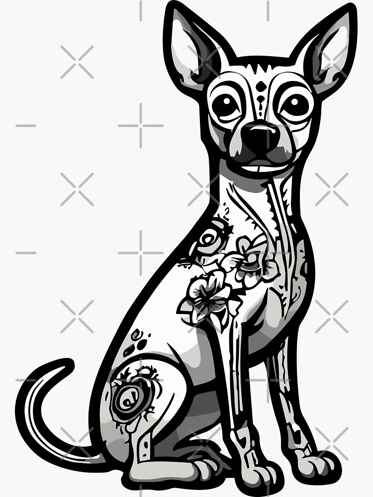 Imagen 3 de 3, Pegatina con la obra Perro Xolo, diseñada y vendida por bihtti.
