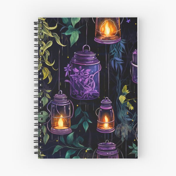 Item preview, Dark Botanical Witch Lanterns Print designed and sold by FoxTreeDesign.