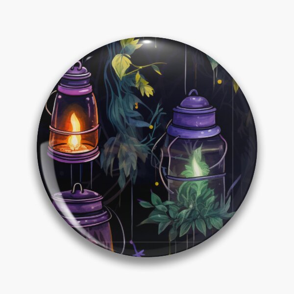 Item preview, Dark Botanical Witch Lanterns Print designed and sold by FoxTreeDesign.
