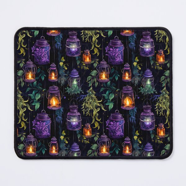 Item preview, Dark Botanical Witch Lanterns Print designed and sold by FoxTreeDesign.
