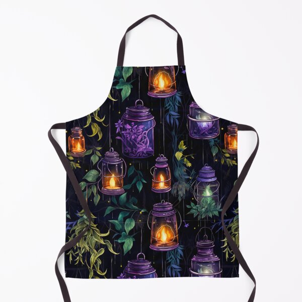 Item preview, Dark Botanical Witch Lanterns Print designed and sold by FoxTreeDesign.