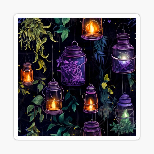 Artikel-Vorschau von Dunkler botanischer Hexenlaternen-Druck, designt und verkauft von FoxTreeDesign.