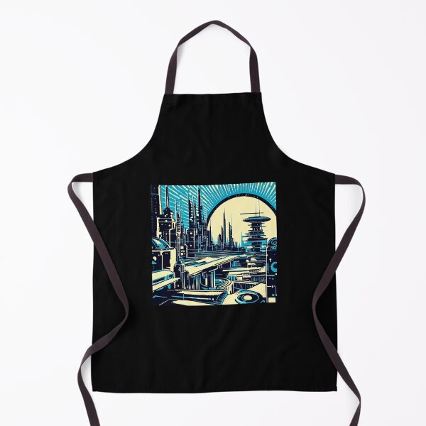 Item preview, SF Futuristic City Woodcut 3 designed and sold by CrankyOldDude.