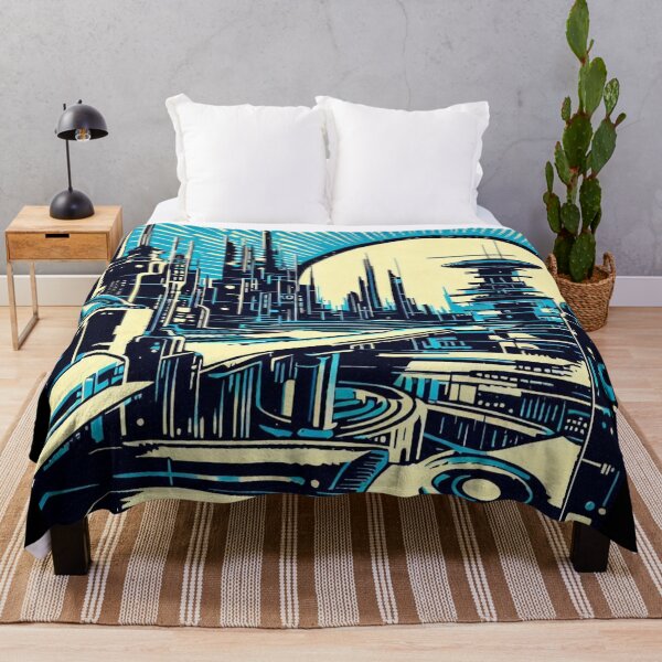 Item preview, SF Futuristic City Woodcut 3 designed and sold by CrankyOldDude.