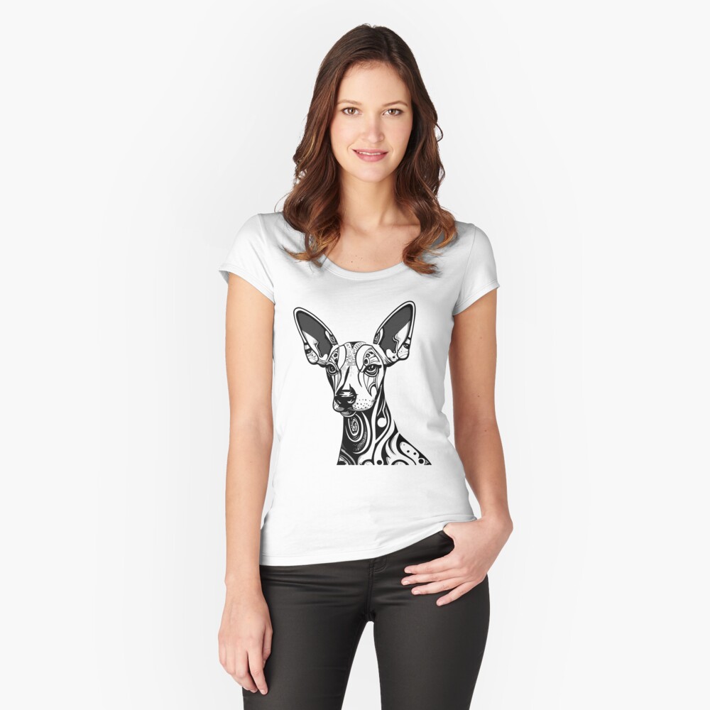 Vista previa del artículo con la obra «Camiseta entallada de cuello ancho», diseñado y vendido por bihtti.