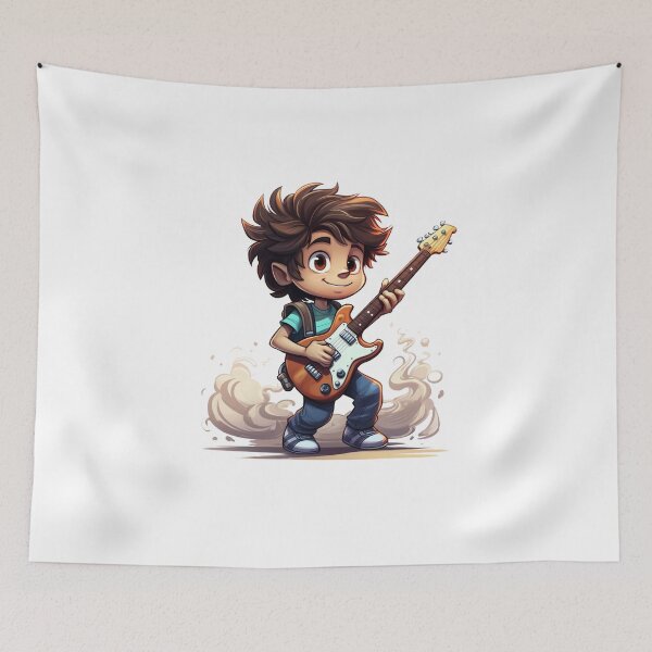 Item preview, Cartoon Young Man Plays The Guitar designed and sold by PepeCartoon.