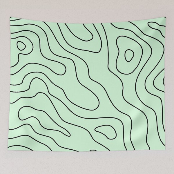 Item preview, Snowy Mint Topography Abstract Pattern. designed and sold by ARichArts.