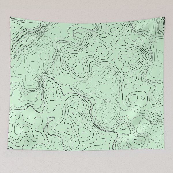 Item preview, Snowy Mint Topography Abstract Pattern. designed and sold by ARichArts.