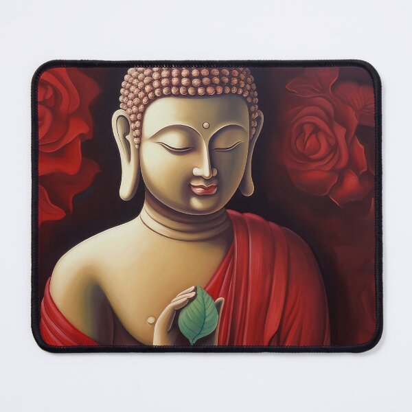 Item preview, Red Meditative Buddha designed and sold by bharuarts.
