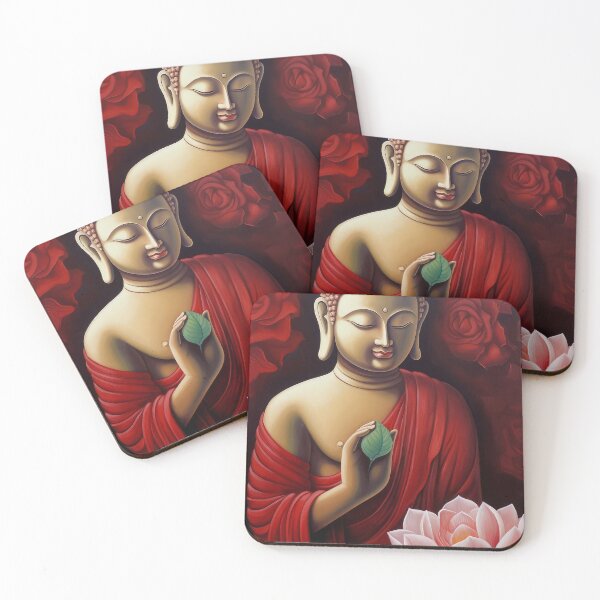 Item preview, Red Meditative Buddha designed and sold by bharuarts.