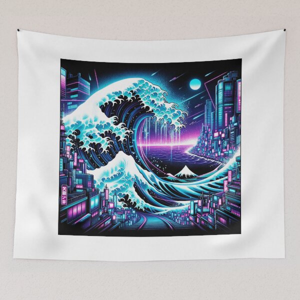 Item preview, Cyberpunk The Great Wave off Kanagawa designed and sold by JohannesLux.
