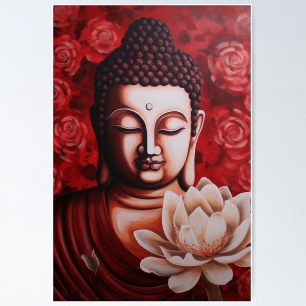 Item preview, Red Soulful Buddha designed and sold by bharuarts.