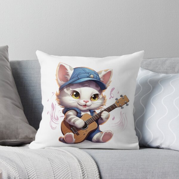 Artikelvorschau, Cartoon-Kätzchen spielt Gitarre entworfen und verkauft von PepeCartoon.