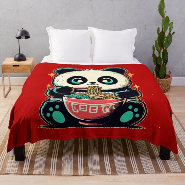 Item preview, Kawaii retro little panda eat ramen designed and sold by TomFrontierArt.