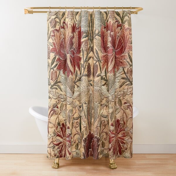 William Morris Fabric - Chèvrefeuille et Tulipe - Brick/Russet Printed