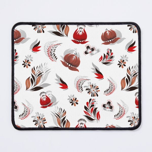 Item preview, Fleurs Petrykivka en rouge et noir par Béatrice Bisiaux designed and sold by BEATRICE BISIAUX.