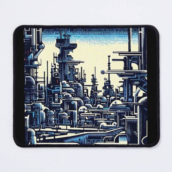 Item preview, SF Futuristic City Woodcut 4 designed and sold by CrankyOldDude.