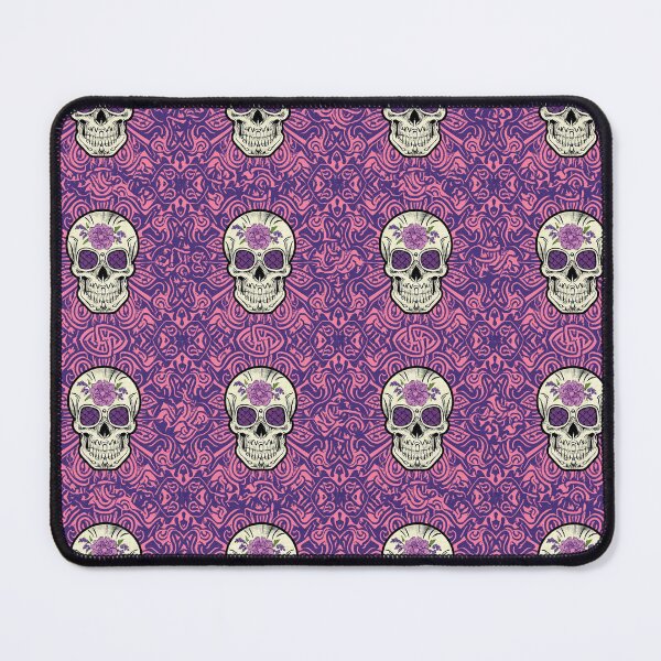 Item preview, Colorful tattoos vintage seamless pattern with blooming roses sugar skulls designed and sold by graphicmedia944.