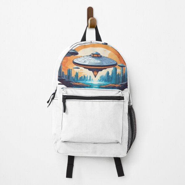 Item preview, UFOs Over a Futuristic Metropolis designed and sold by ArtVibeInk.