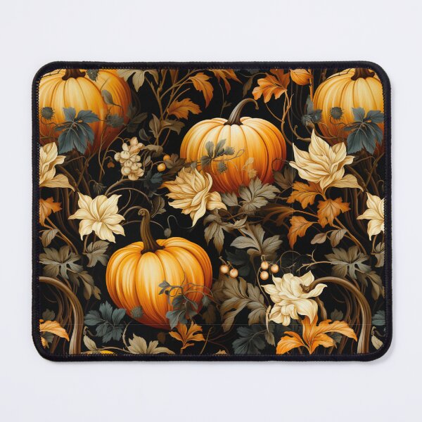 Item preview, In The Dark Pumpkin Garden Vintage Floral Print designed and sold by FoxTreeDesign.