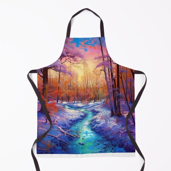 Item preview, Orange River in Snow | Colorful Fantasy Forest Painting designed and sold by FairX.