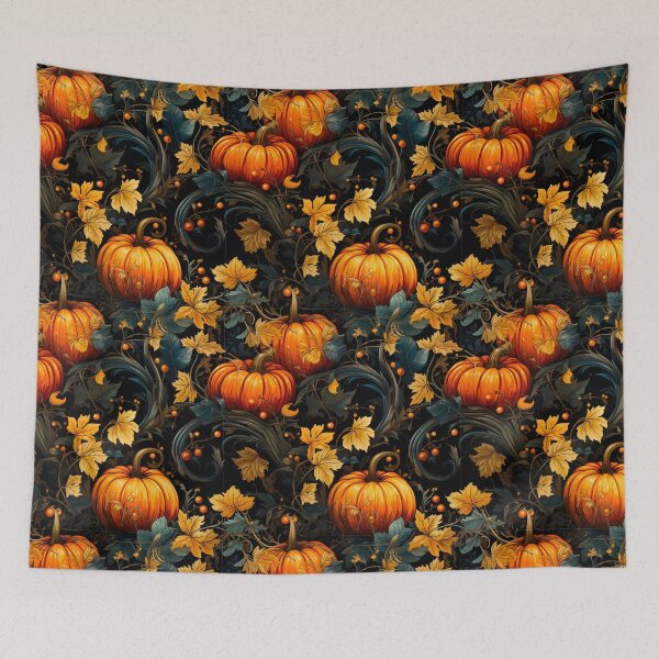 Item preview, Vintage Pumpkin Patch Floral Print  designed and sold by FoxTreeDesign.