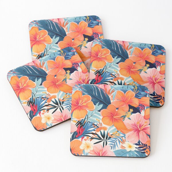 Item preview, Colorful Tropical Flower Pattern designed and sold by kansaikate.