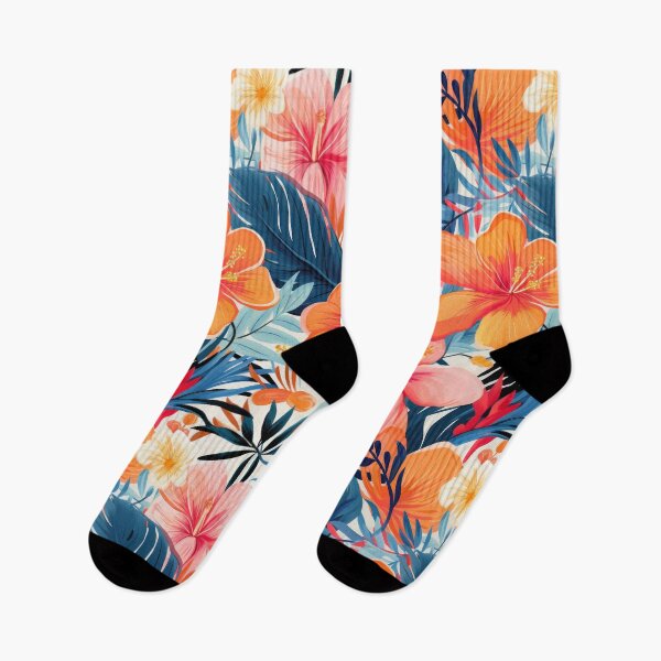 Item preview, Colorful Tropical Flower Pattern designed and sold by kansaikate.