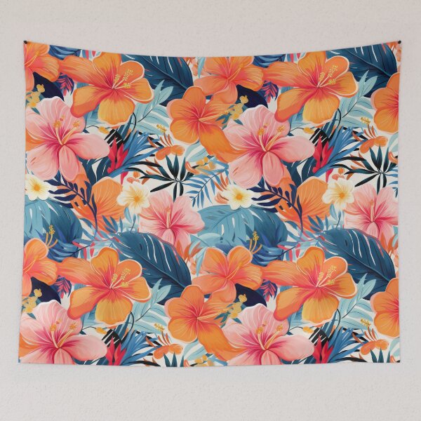 Item preview, Colorful Tropical Flower Pattern designed and sold by kansaikate.