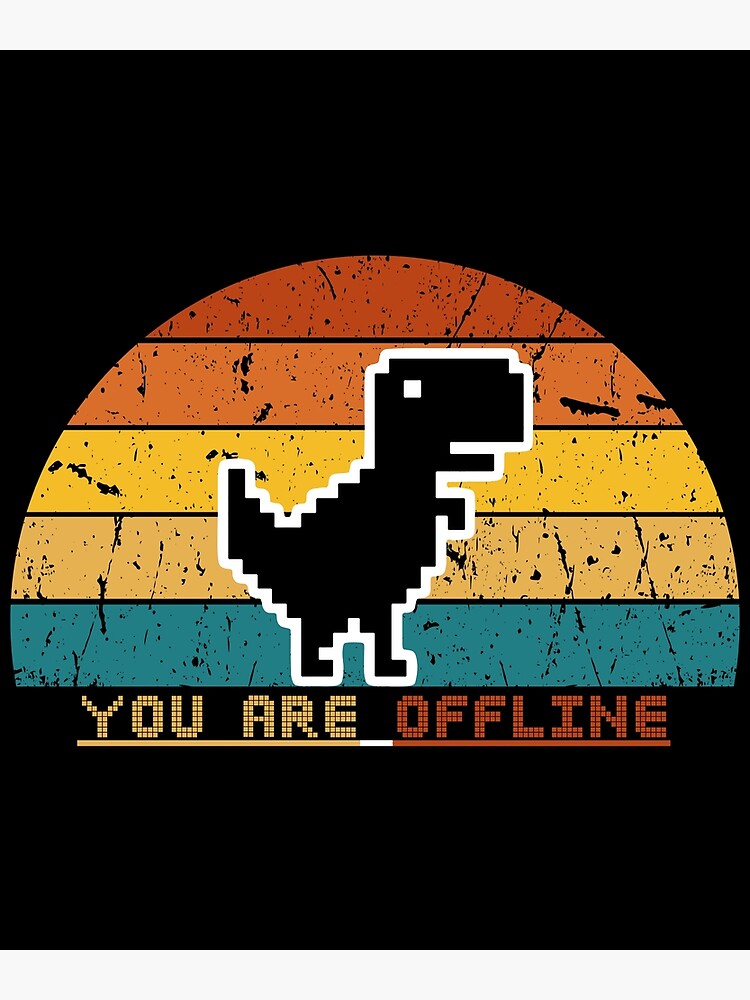 You Are Offline T-Rex [Dino Run] Pixel Art Dinosaur Game Pullover Hoodie