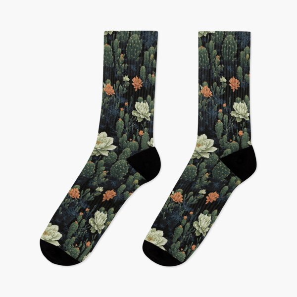 Item preview, simple cactus plants pattern with orange flowers designed and sold by PenAndPalette.