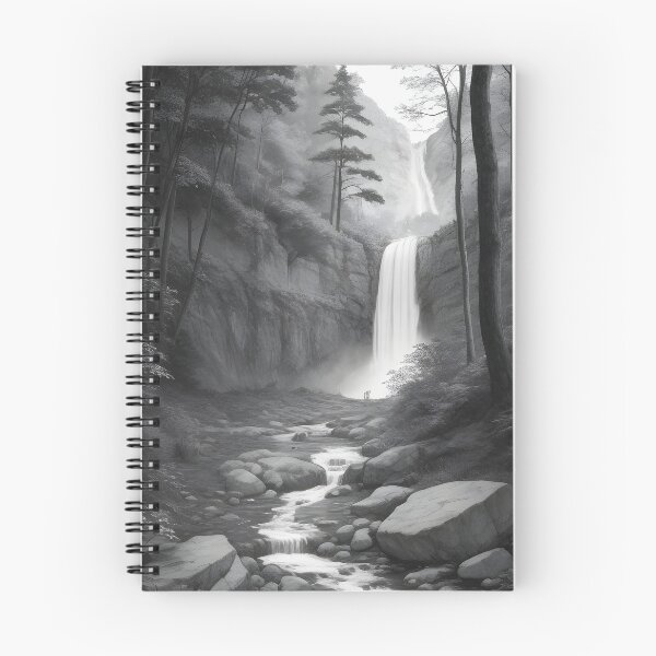 Item preview, Pencil drawing, nature with waterfall in the background designed and sold by Inspira Viagens.