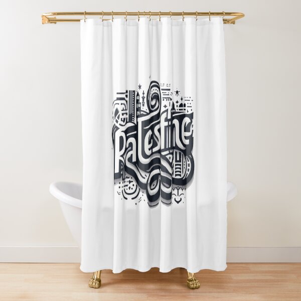 Visit Palestine fashion Shower Curtains, Bathroom Decor, Bridal Shower Gift, Trendy Home Decor, Bath Curtain, Wanderlust Gift, Palestine Vintage