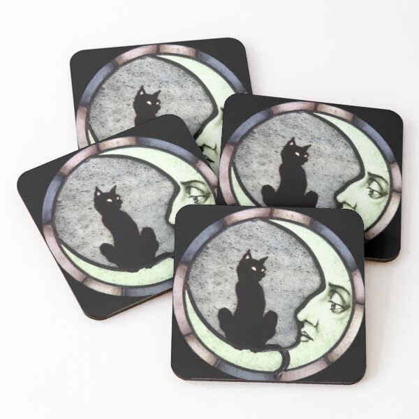 Item preview, moon and cat 90s celestial designed and sold by BrontesWhimsyStore.