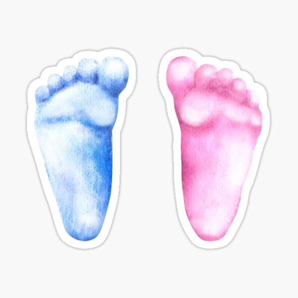 Baby Feet Boy or Girl Satin Ribbon. 1M x 12mm. Blue Pink Neutral