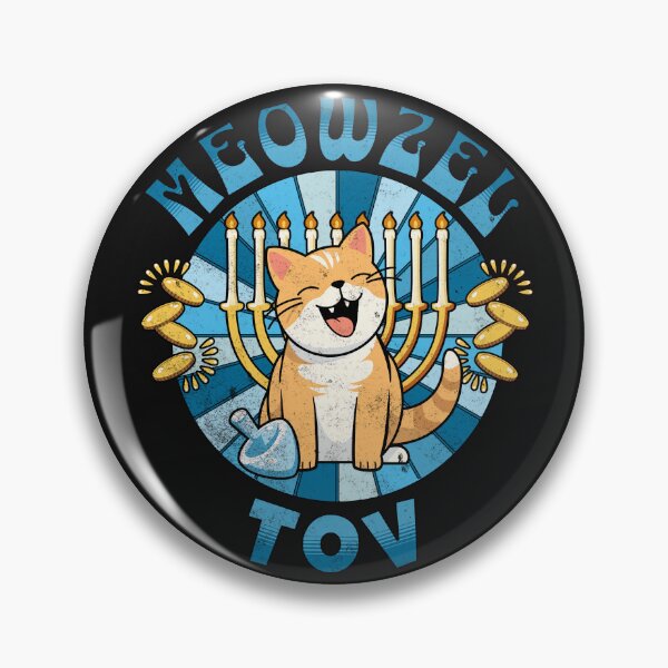 Item preview, Retro Meowzel Tov Cat Hanukah designed and sold by HolidayBug.