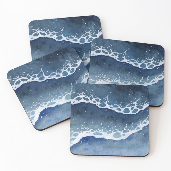 Item preview, Blue Ocean Waves from Above - Watercolour Painting designed and sold by Pattokarts.