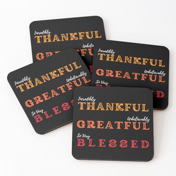 Item preview, Thankful, Greatful, Blessed Thanksgiving autumn fall colors, 2025 Thanksgiving Day designed and sold by TreetopStudios.