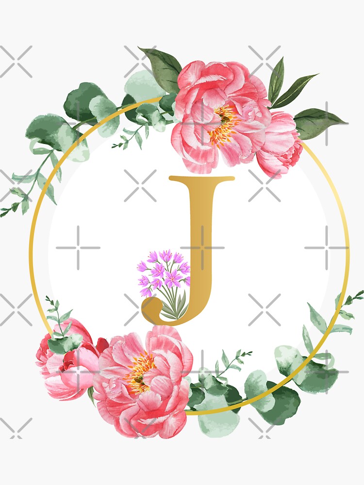 Beautiful Vintage Letter J Flowers Initial Floral Monogram Sweatshirt