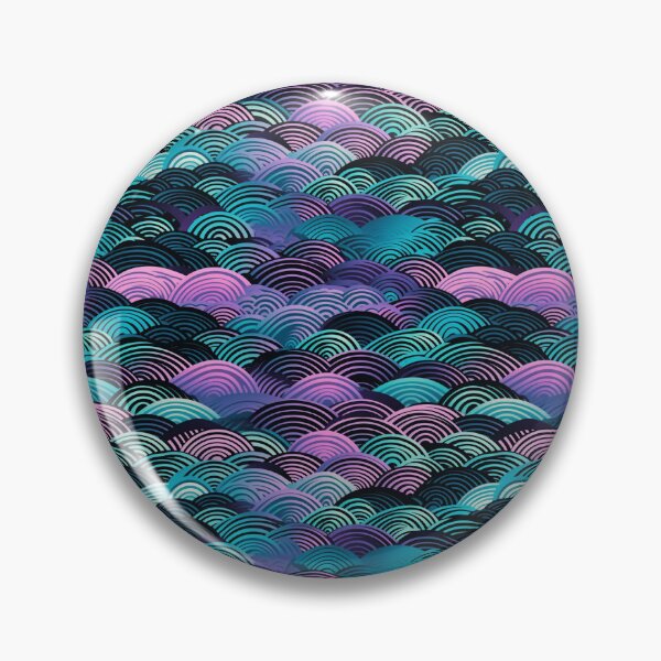 Item preview, Japanese Zen circles, Ukiyo e retrowave washi, kimono style seamless pattern designed and sold by Onigokko.