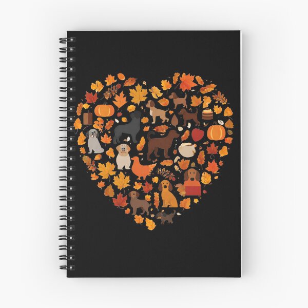 Item preview, Love Thanksgiving, dogs and fall with with dog icons in a fall heart, 2025 Thansgiving Day designed and sold by TreetopStudios.